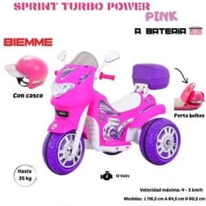 Moto a batería Pink de Biemme hasta 35 kilos