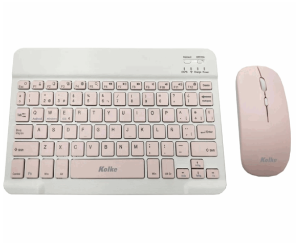KIT DE TECLADO Y MOUSE KOLKE INALAMBRICO BT ROSA KEK-718