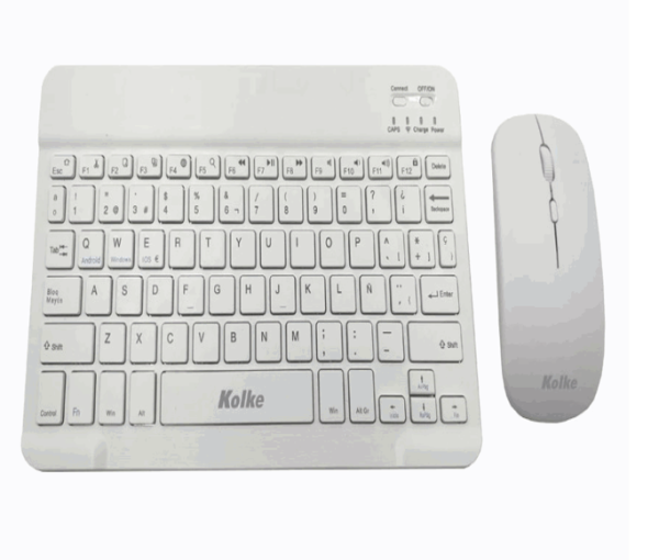 KIT DE TECLADO Y MOUSE KOLKE INALAMBRICO BT BLANCO KEK-718