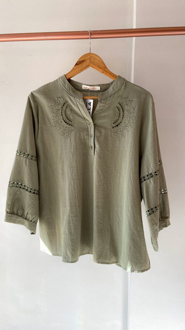 Blusa Algodòn Mangas Larga 3/4