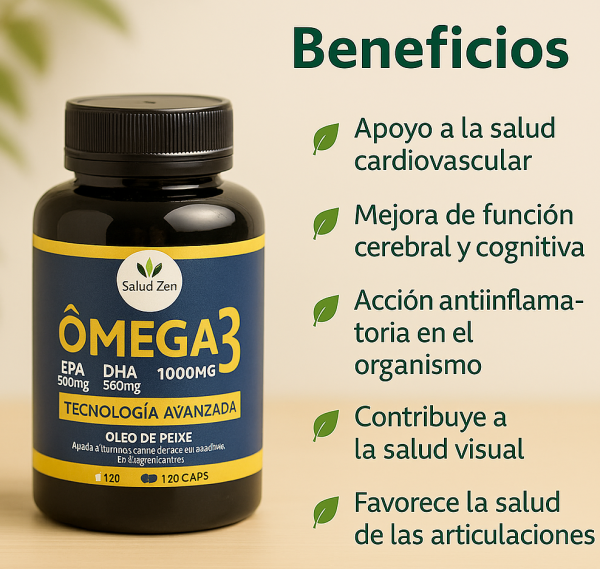 OMEGA 3 EPA DHE . 120 CAPS . TECNOLOGIA AVANZADA DE 1000 mg