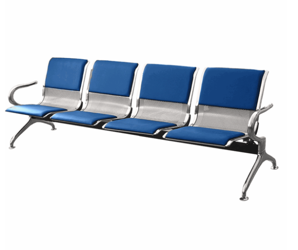 SILLA DE ESPERA TANDEM 4 CUERPOS CENTURY (ALMOHADON AZUL) LEVEL