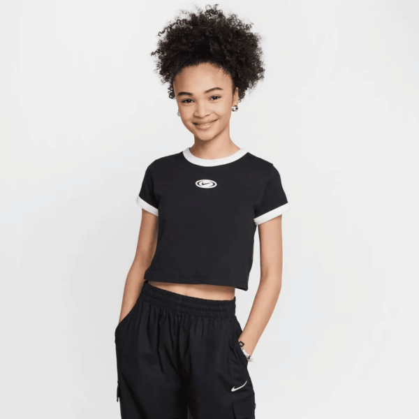 Nike Tshirt Cropped Bassic Blk Kids
