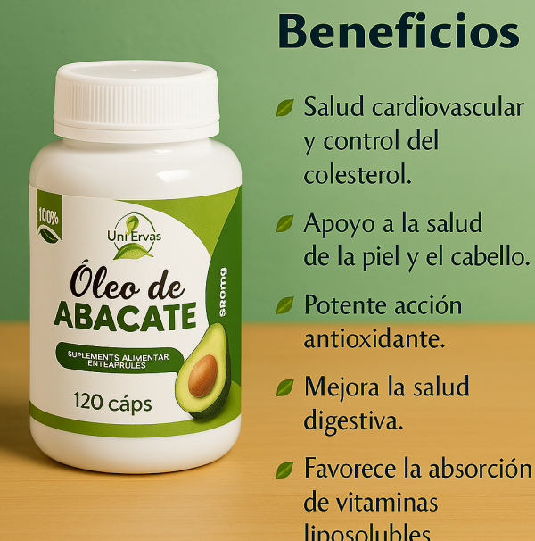 ACEITE DE AGUACATE (OLEO DE ABACATE) 60 CAPS.
