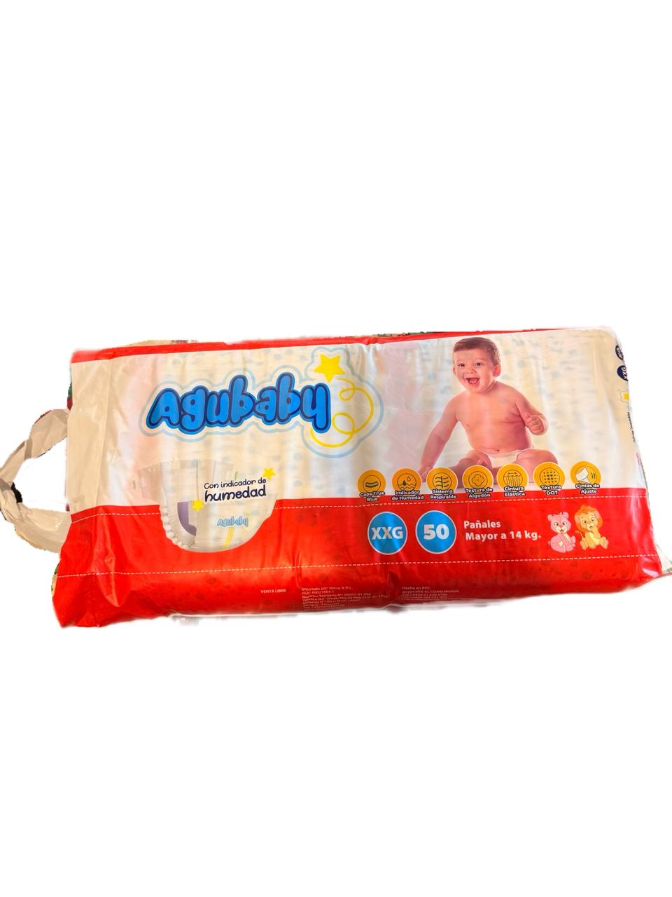 Pañal Agubaby 50 pañales XXG mayor a 14kg