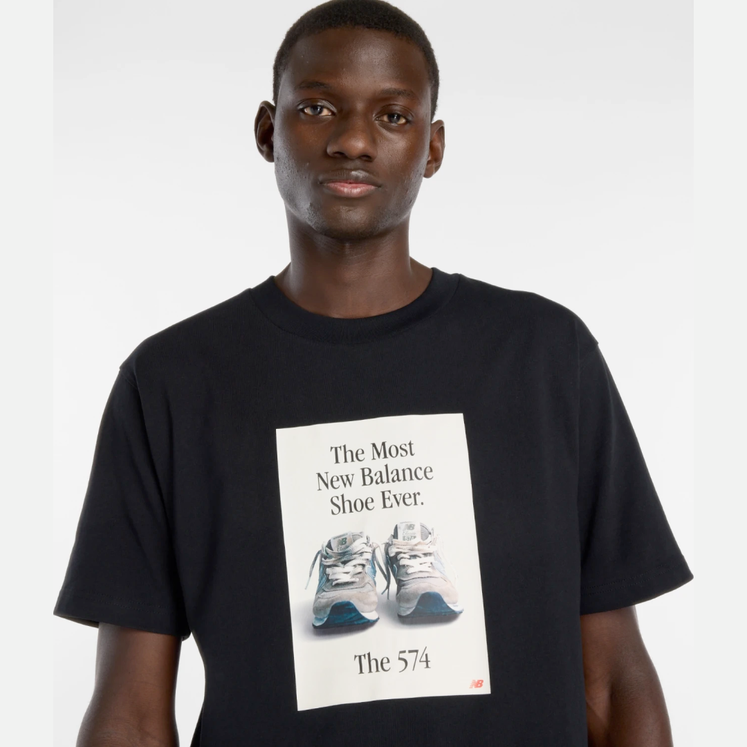 New Balance Tshirt Bassic Blk Men - Imagen 3