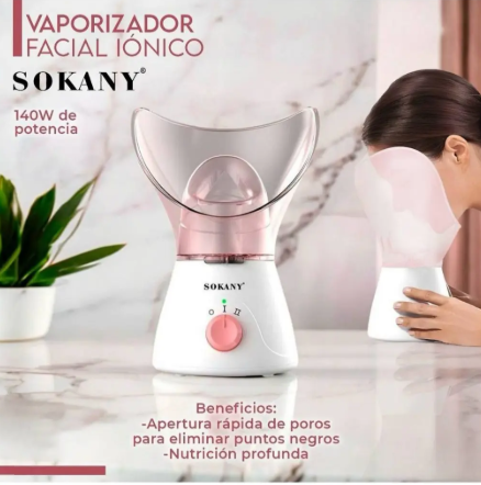 Vaporizador facial iónico Sokany SK-1080 para eliminar poros, puntos negros e imperfecciones