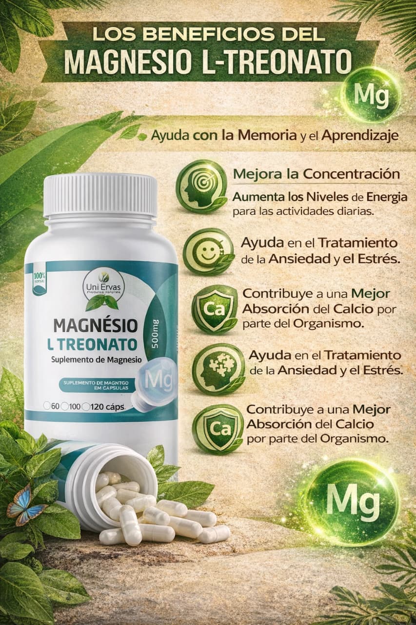 MAGNESIO L TREONATO DE 60 CAPSULAS