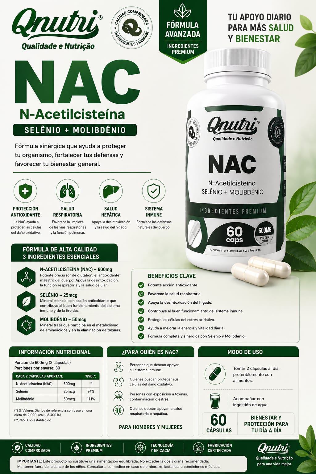 NAC DE 60 CAPSULAS